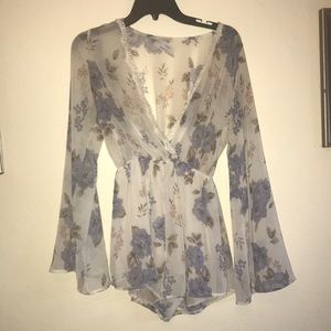 White Floral Romper